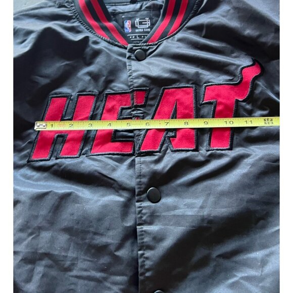 Vintage NBA Miami Heat Ultra Game Jacket Men’s Sz Large Bomber Jacket Black - Picture 8 of 16
